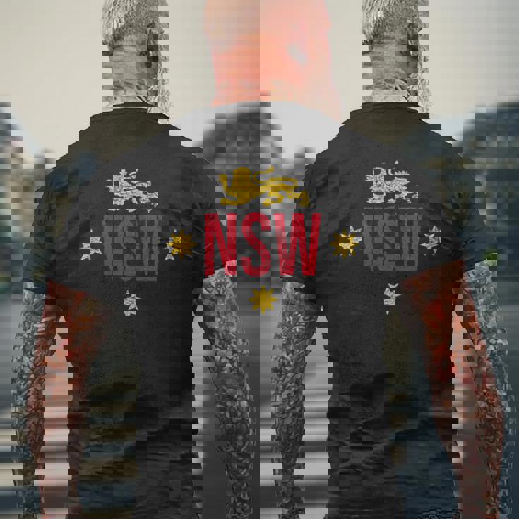 サウスウェールズ Nsw ライオンフラッグ オーストラリア メンズTシャツ バックプリント 高齢者への贈り物