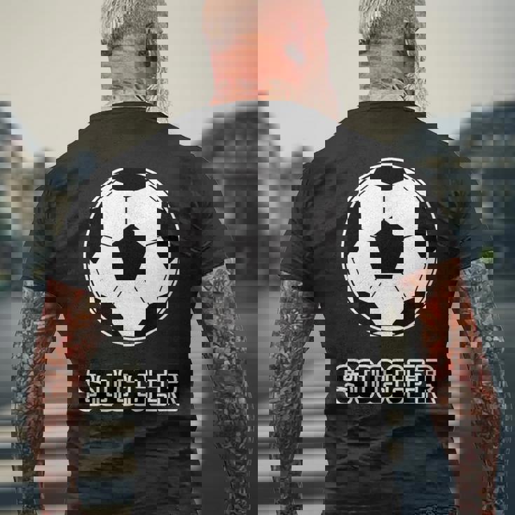 サッカー（サッカー部）Soccer 部活 クラブ【サッカーボール】スポーツ フットボール グッズ ウェア イラスト メンズTシャツ バックプリント 高齢者への贈り物