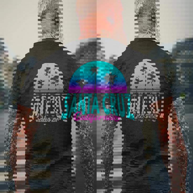 サンタクルーズ カリフォルニア レトロ ヴィンテージ サンセット 長袖tシャツ メンズTシャツ バックプリント 高齢者への贈り物