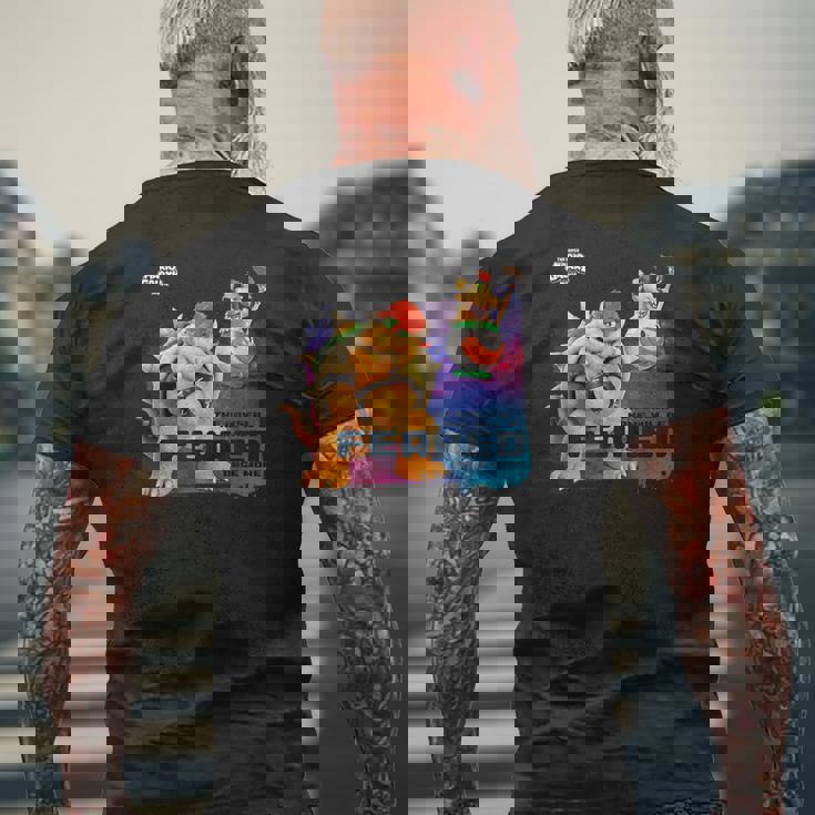 ザ・スーパーマリオギャラクシー・ムービー Bowser Feared メンズTシャツ バックプリント 高齢者への贈り物