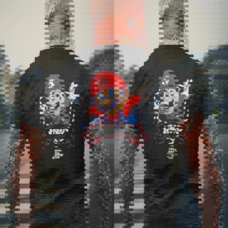 ザ・スーパーマリオギャラクシー・ムービー Mario Champion メンズTシャツ バックプリント 高齢者への贈り物