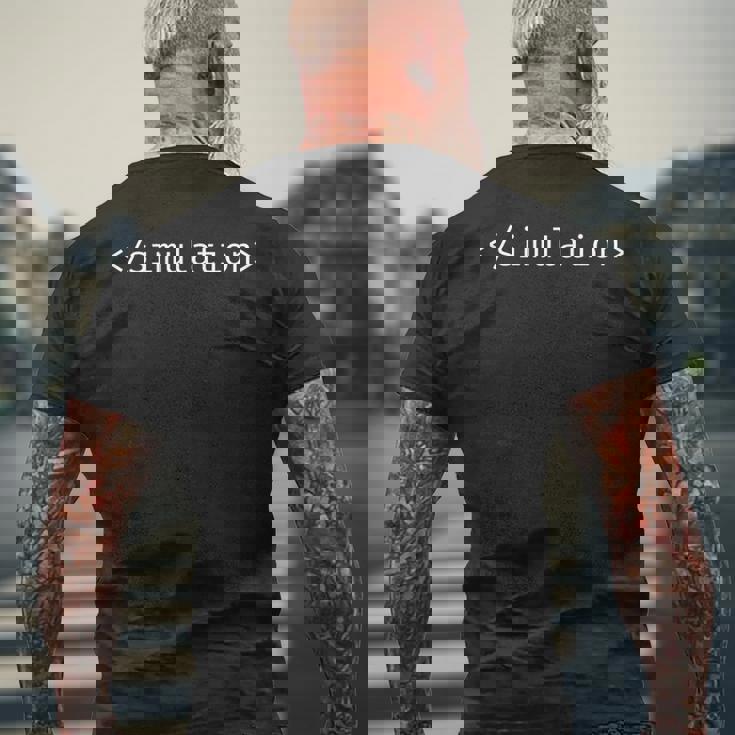 シミュレーションの終わり ディストピアプログラマー 長袖tシャツ メンズTシャツ バックプリント 高齢者への贈り物