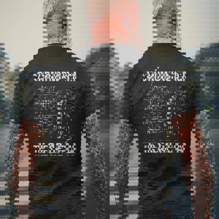 シュレーディンガーの猫 脱出計画 物理ジョーク 長袖tシャツ メンズTシャツ バックプリント 高齢者への贈り物