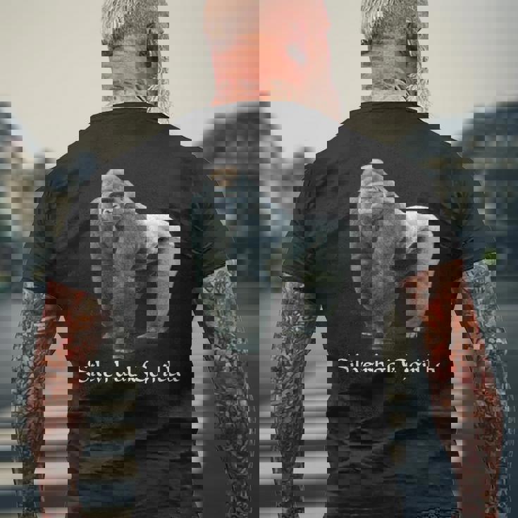 シルバーバック ゴリラ メンズTシャツ バックプリント 高齢者への贈り物