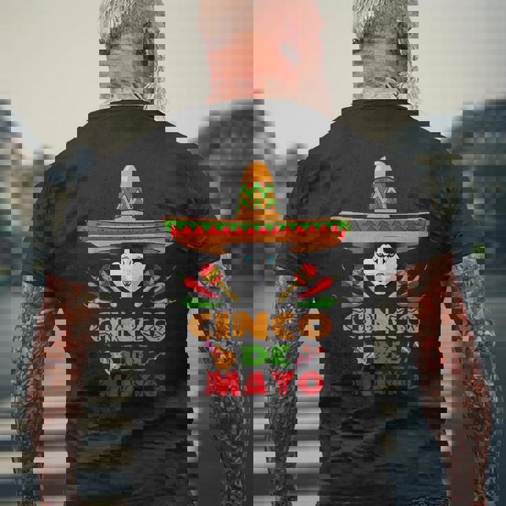 シンコ・デ・マヨ シンコ・デ・マヨのシベリアン・ハスキーの面白い犬 メンズTシャツ バックプリント 高齢者への贈り物