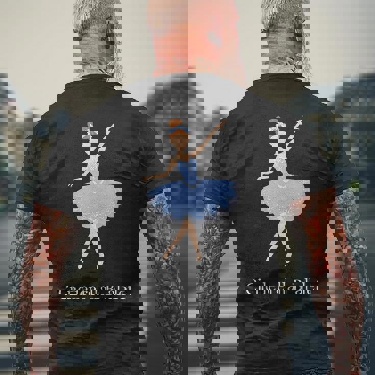 シンデレラ バレエ バレリーナ ポワント ダンサー ダンス グラフィック メンズTシャツ バックプリント 高齢者への贈り物