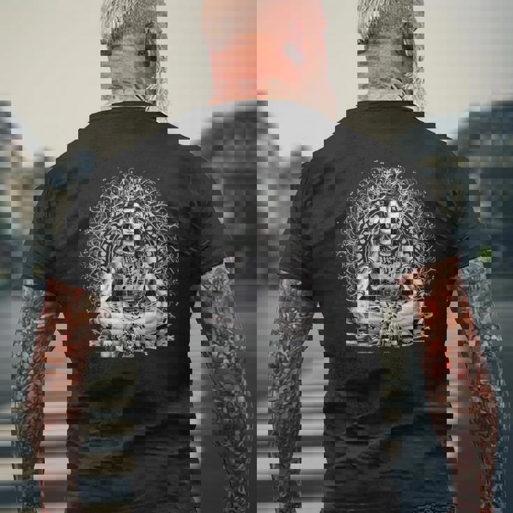 シヴァ ヒンドゥー教の神 メンズTシャツ バックプリント 高齢者への贈り物