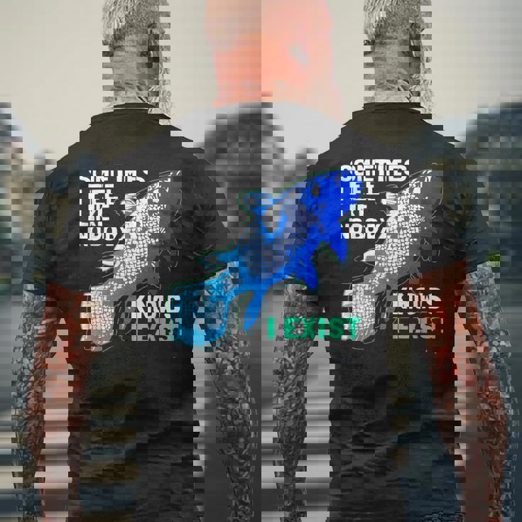 シーラカンス I Exist メンズTシャツ バックプリント 高齢者への贈り物