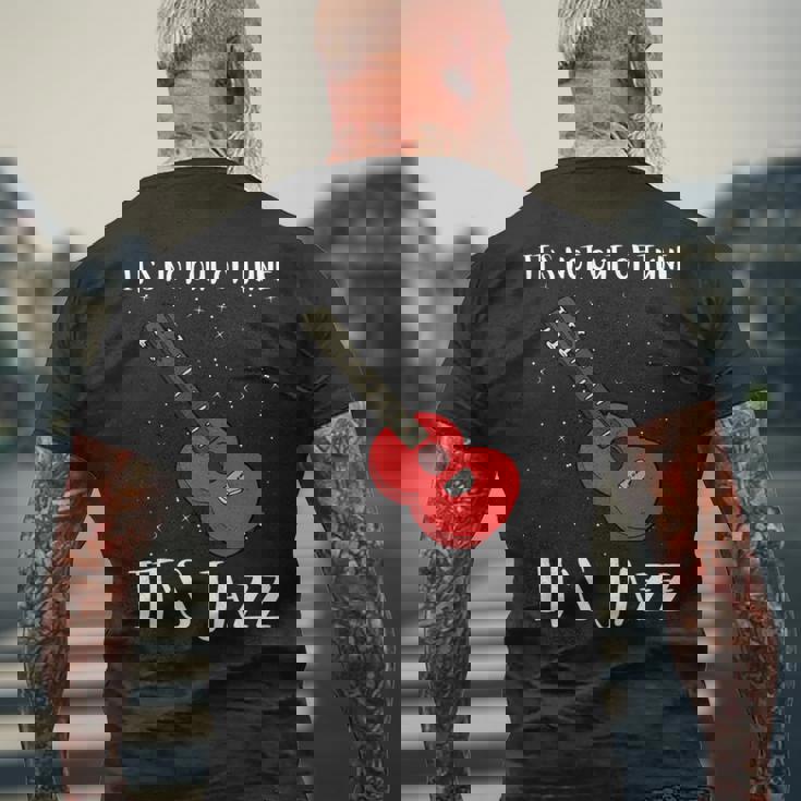 ジャズミュージックとジャズギター-調子が狂っていない 長袖tシャツ メンズTシャツ バックプリント 高齢者への贈り物