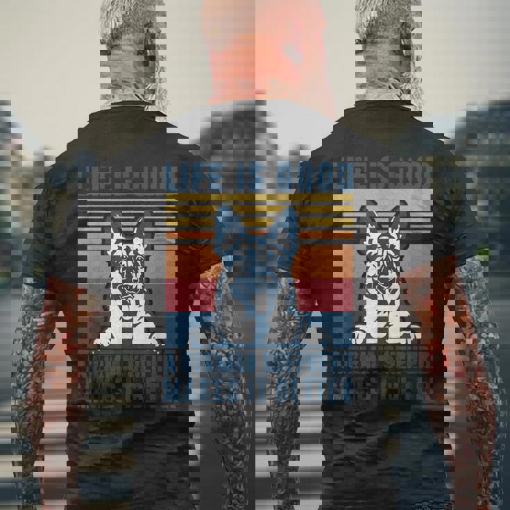 ジャーマンシェパード ギフト メンズ レディース 犬 父 母 ジャーマンシェパード メンズTシャツ バックプリント 高齢者への贈り物