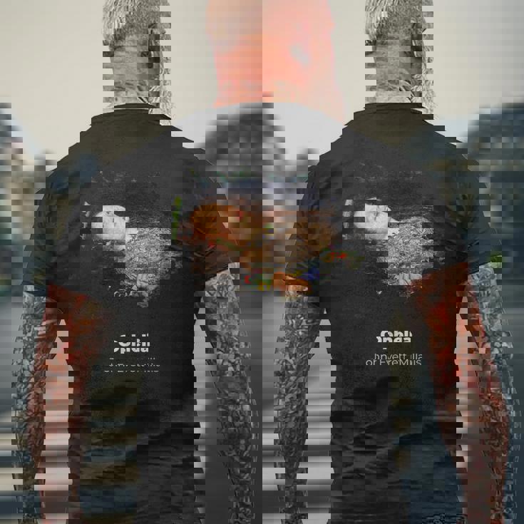 ジョン・エバレット・ミレーのオフィーリア・グランジ メンズTシャツ バックプリント 高齢者への贈り物