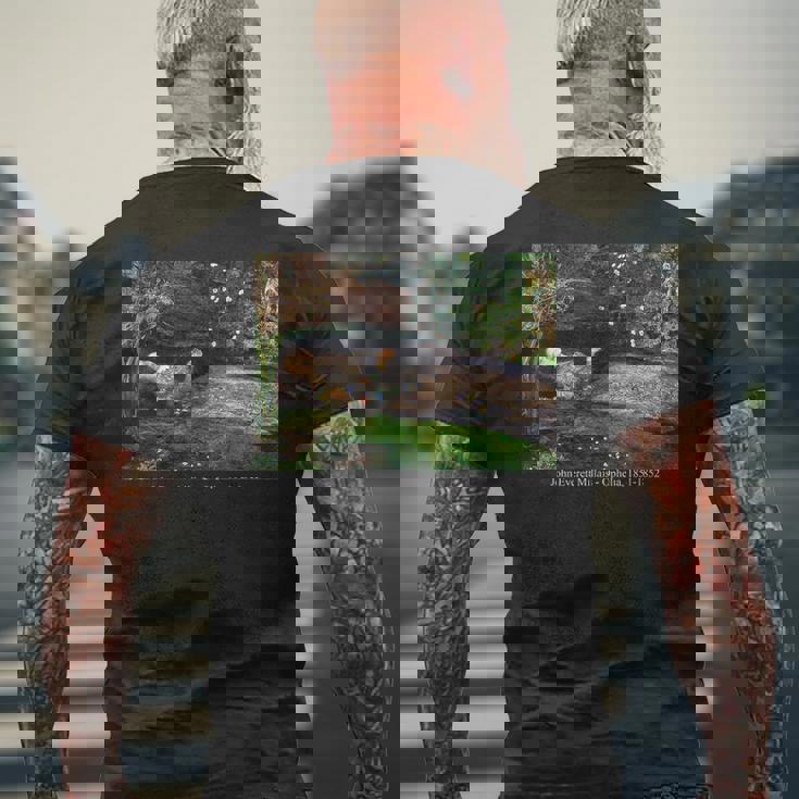 ジョン・エバレット・ミレー・オフィーリア メンズTシャツ バックプリント 高齢者への贈り物