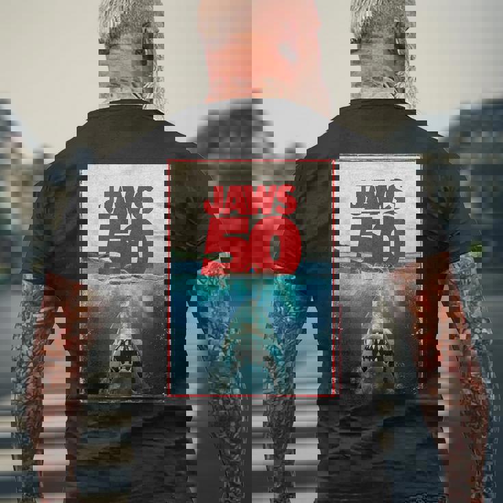 ジョーズ 50 ジョーズ 2025 セレブレーション クラシック メンズTシャツ バックプリント 高齢者への贈り物