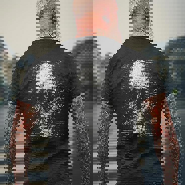 スカルアートグラフィックテキストモチーフドクロ メンズTシャツ バックプリント 高齢者への贈り物