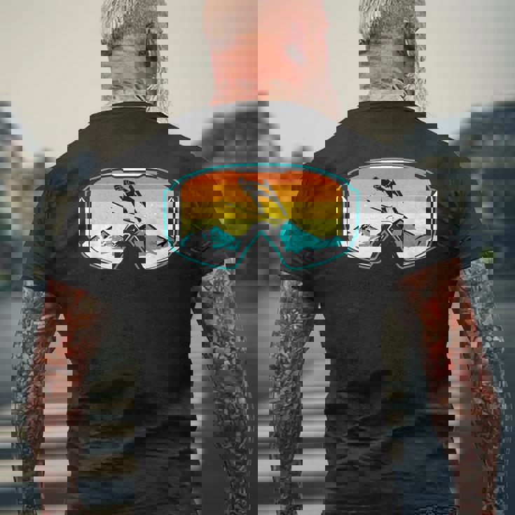 スキー 山 スキー ジャンプ メンズTシャツ バックプリント 高齢者への贈り物