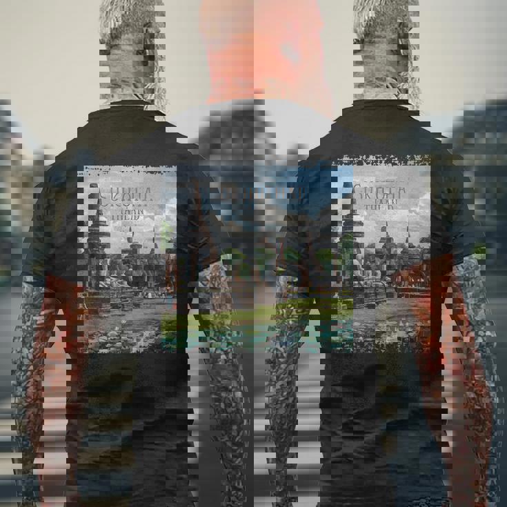 スコータイ、タイ メンズTシャツ バックプリント 高齢者への贈り物