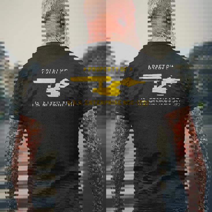 スタートレック オリジナルシリーズ USSエンタープライズプロパティ メンズTシャツ バックプリント 高齢者への贈り物