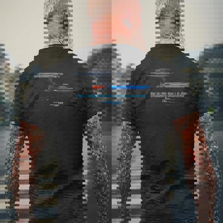 スタートレック 下段デッキ めったにお出かけ メンズTシャツ バックプリント 高齢者への贈り物