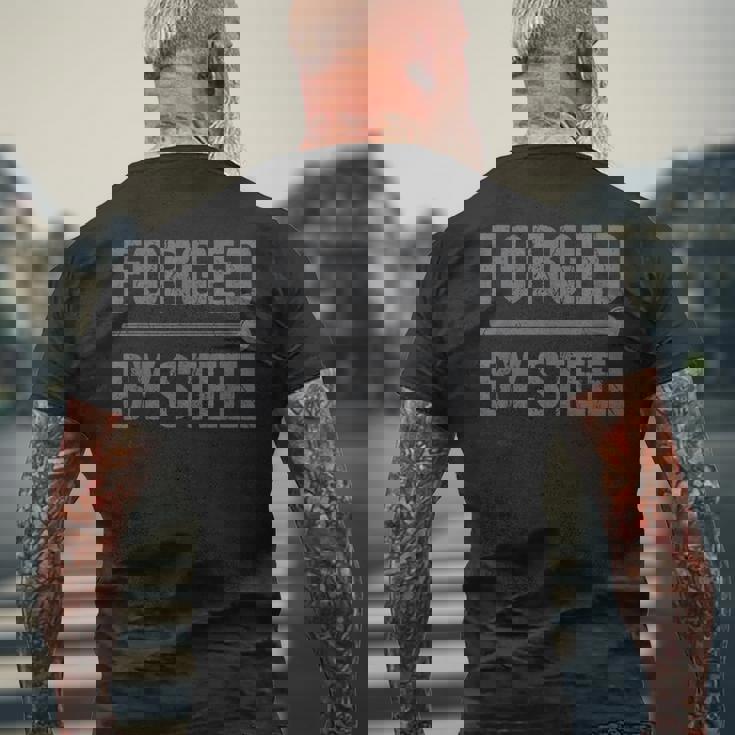 スチール鍛造 スチールメイス トレーニング ワークアウト メンズTシャツ バックプリント 高齢者への贈り物