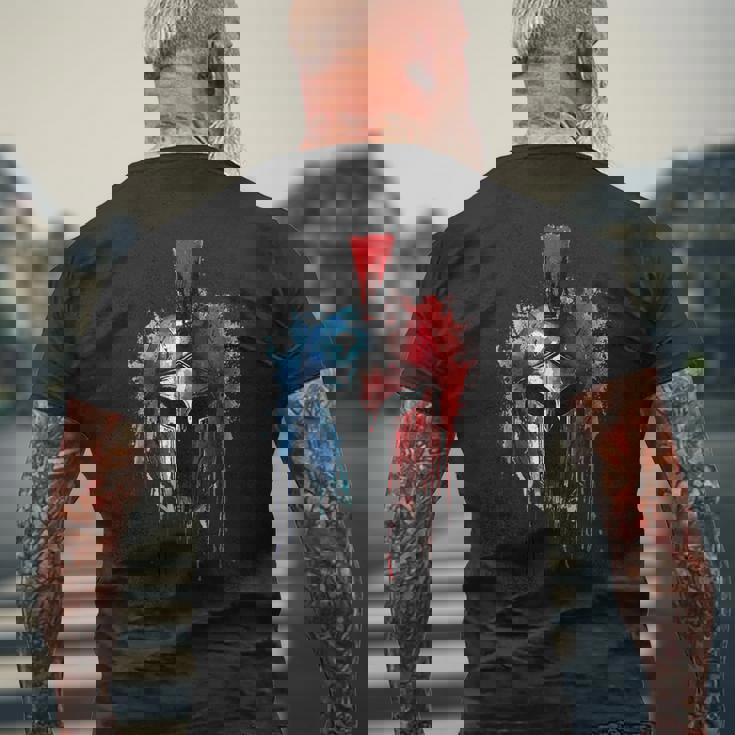 スパルタ スパルタン ファイター ヘルメット ギリシャ レオニダス スパルタ メンズTシャツ バックプリント 高齢者への贈り物