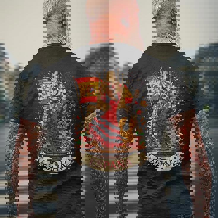 スペイン フラメンコ セビリア アンダルシア バルセロナ メンズTシャツ バックプリント 高齢者への贈り物