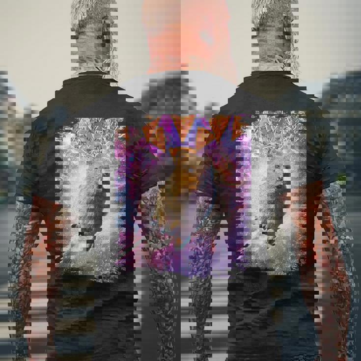 スペースギャラクシーquokka ワラビー ピザ付き メンズTシャツ バックプリント 高齢者への贈り物