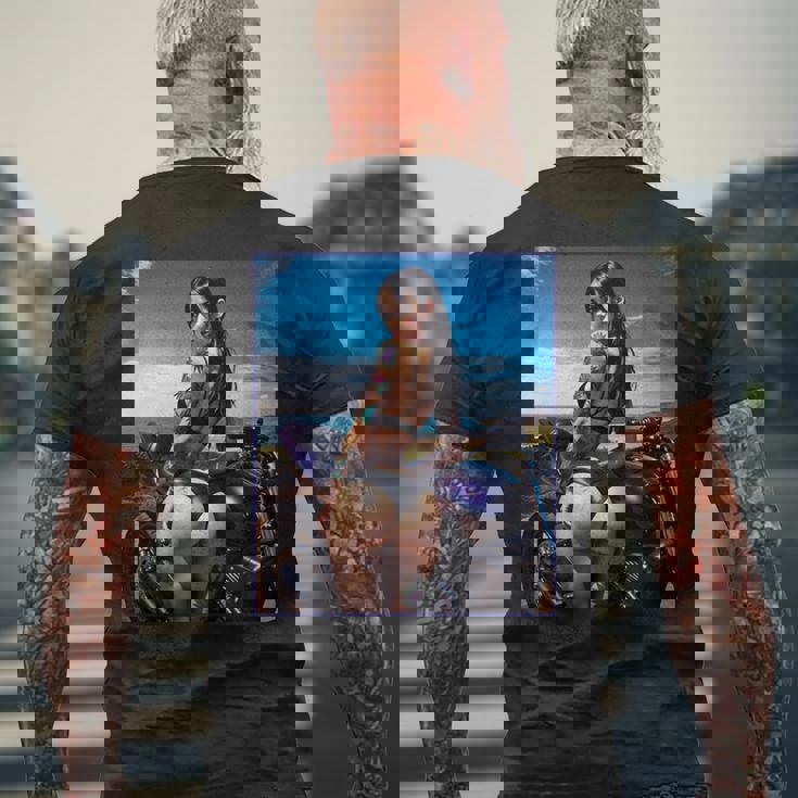 セクシーガールグラフィックtシャツ セクシーなラティーナガール&バイクビーチ。 長袖tシャツ メンズTシャツ バックプリント 高齢者への贈り物