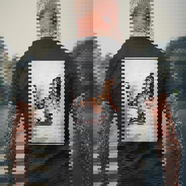 セクシーガールグラフィックtシャツ マスクのセクシーなファッションモデル メンズTシャツ バックプリント 高齢者への贈り物