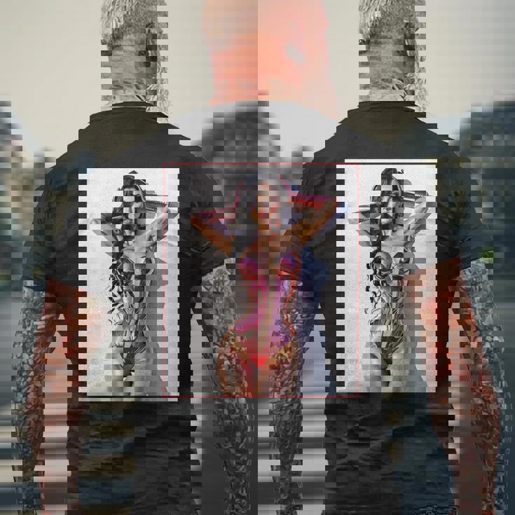 セクシーガールグラフィックtシャツ セクシー巨乳sfピンナップガール 長袖tシャツ メンズTシャツ バックプリント 高齢者への贈り物