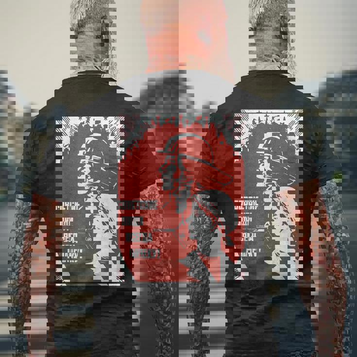 ソビエト連邦 ワーキングクラス プロパガンダポスター Cccp メンズTシャツ バックプリント 高齢者への贈り物