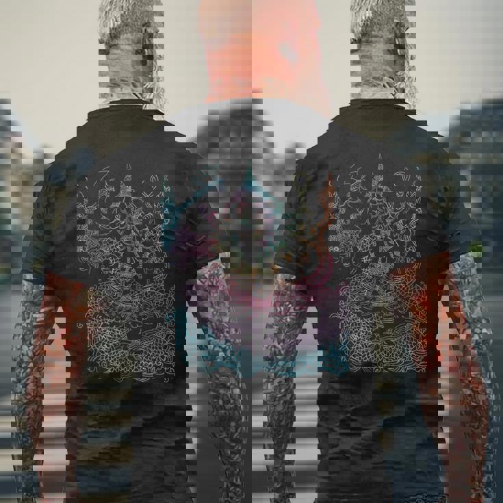 タイダイ ガネーシュ シバ インド 神 スピリチュアル メンズTシャツ バックプリント 高齢者への贈り物