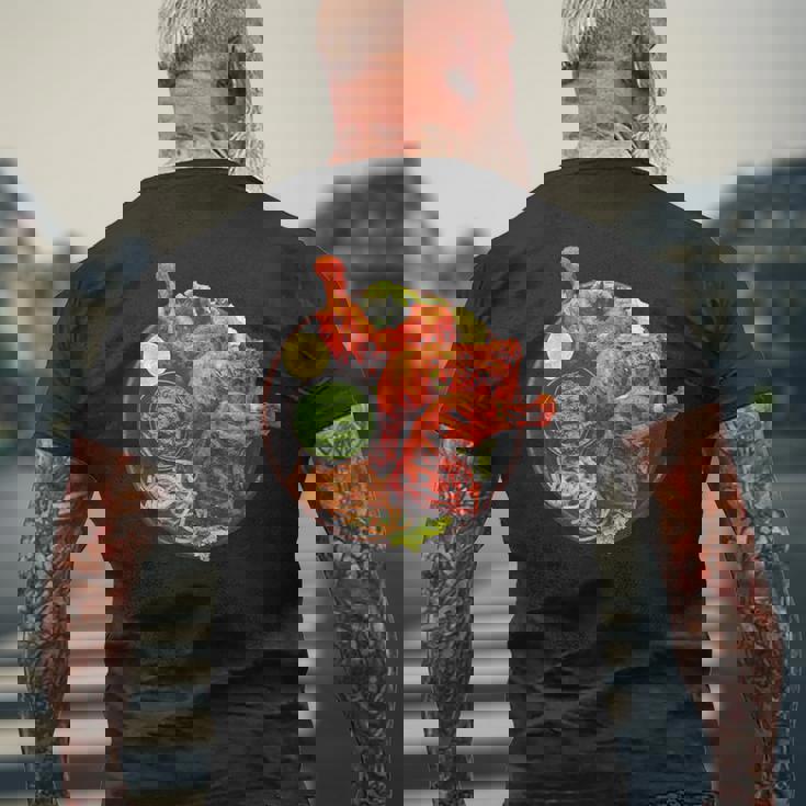 タンドオリ チキンカレー マサラ焼 インド辛口 メンズTシャツ バックプリント 高齢者への贈り物