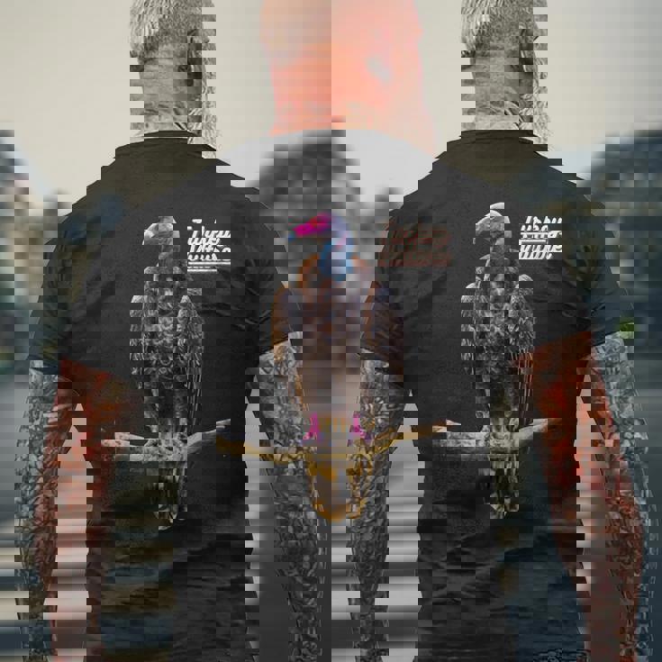 ターキー ハゲタカバードウォッチャー バードラバーズ メンズTシャツ バックプリント 高齢者への贈り物