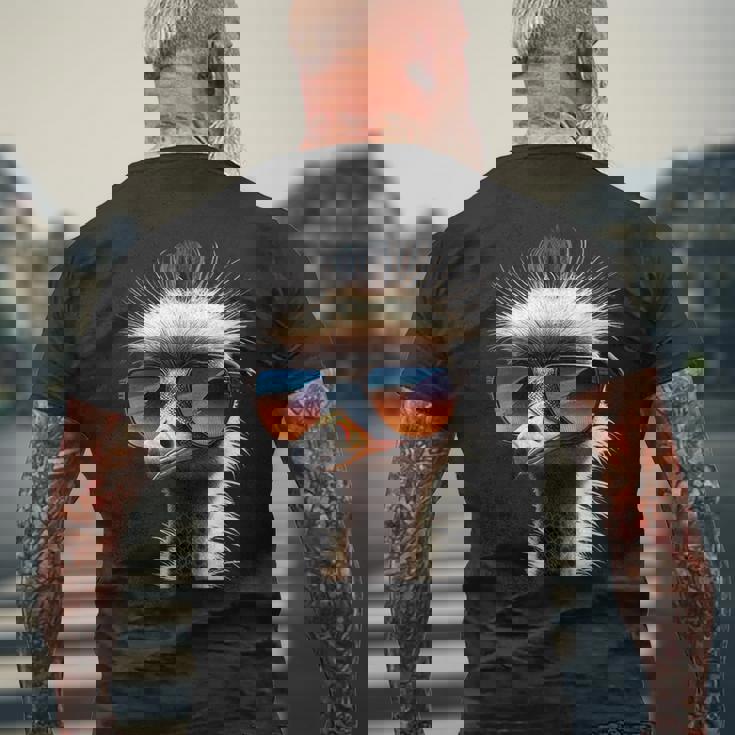 ダチョウ 鳥 エミュー ラタイト 私はダチョウが大好きです 疑惑のダチョウ メンズTシャツ バックプリント 高齢者への贈り物