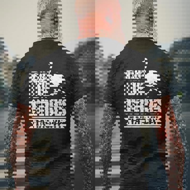 ダチョウが大好きだからだからダチョウ メンズTシャツ バックプリント 高齢者への贈り物