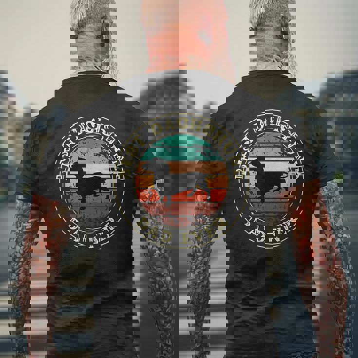 ダックスフンド ダックスフンド 男性用 ギフト アイデア ファニー ダディ ドッグ メンズTシャツ バックプリント 高齢者への贈り物