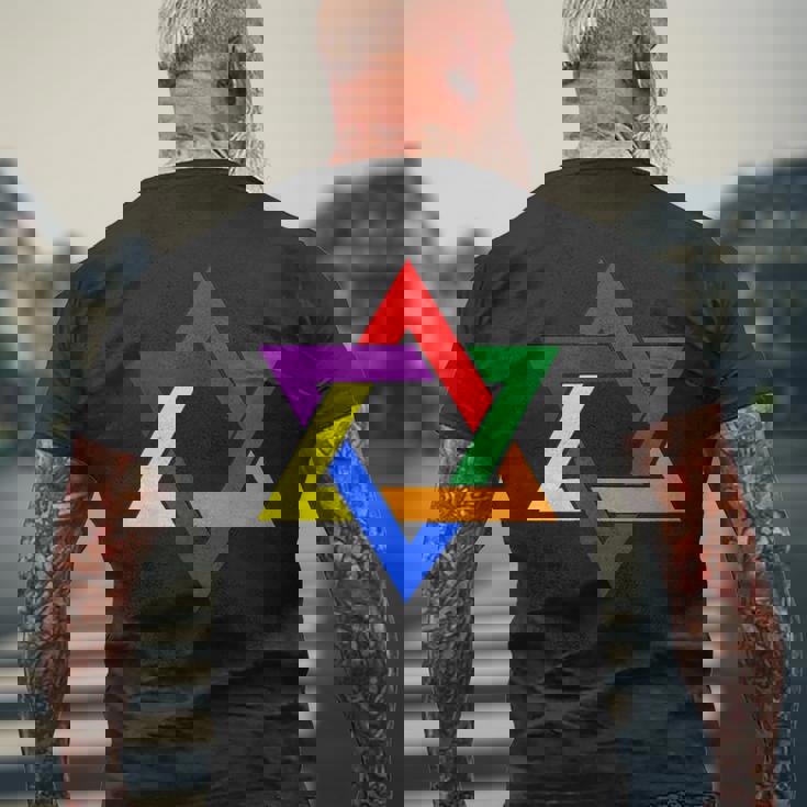 ダビデの星 Lgbt メンズTシャツ バックプリント 高齢者への贈り物
