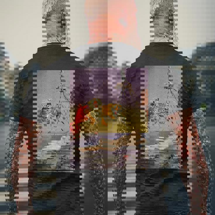 ダリの蜂の飛びによって生じる夢 メンズTシャツ バックプリント 高齢者への贈り物