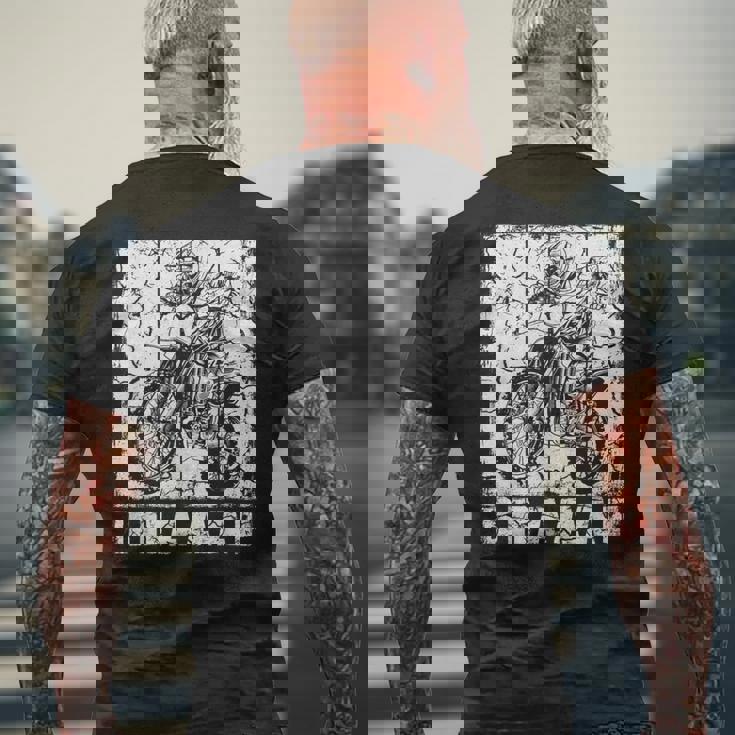 ダートバイク用ブラップデザイン モトクロス ダートバイク メンズTシャツ バックプリント 高齢者への贈り物