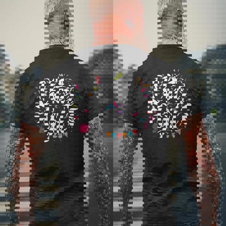 チアガール チアリーダー バディ 体操 アクロバティック チア メンズTシャツ バックプリント 高齢者への贈り物