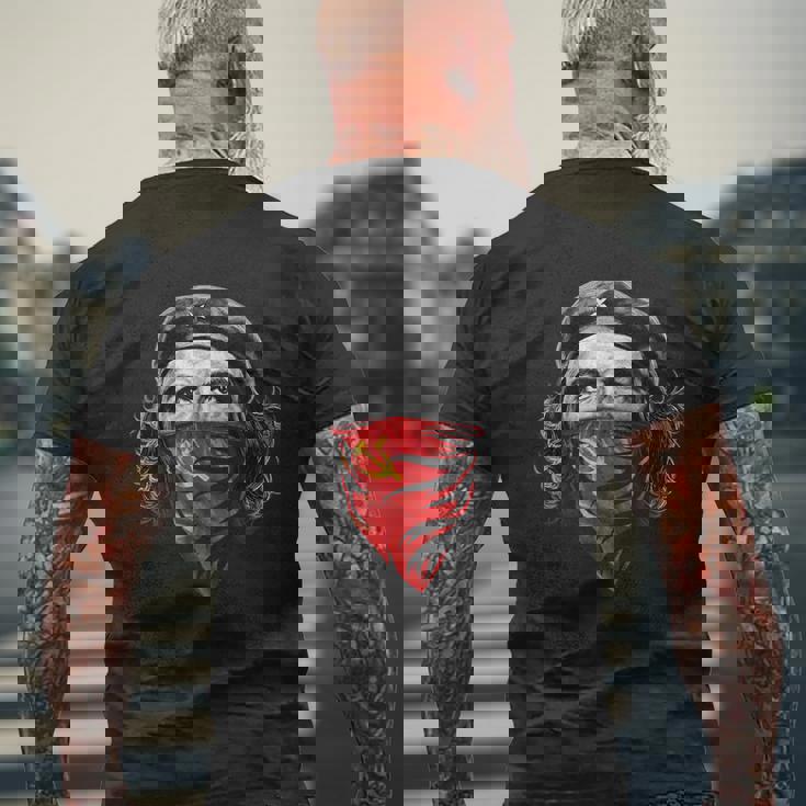 チェゲバラソビエトハンマーと鎌 レッドバンダナ メンズTシャツ バックプリント 高齢者への贈り物