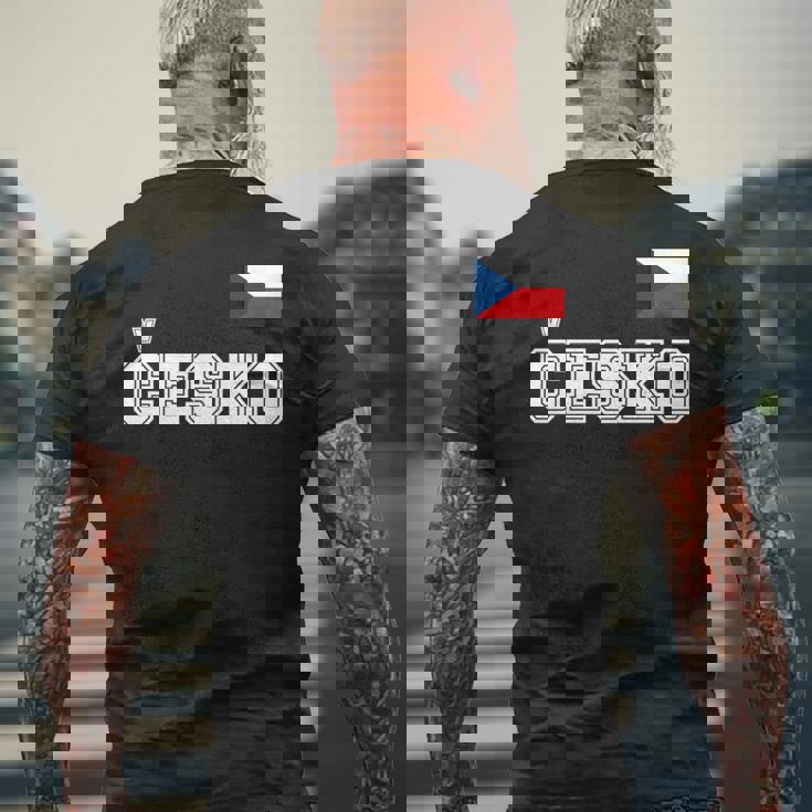 チェコ共和国 胸に Cesko 旗国旗 長袖tシャツ メンズTシャツ バックプリント 高齢者への贈り物