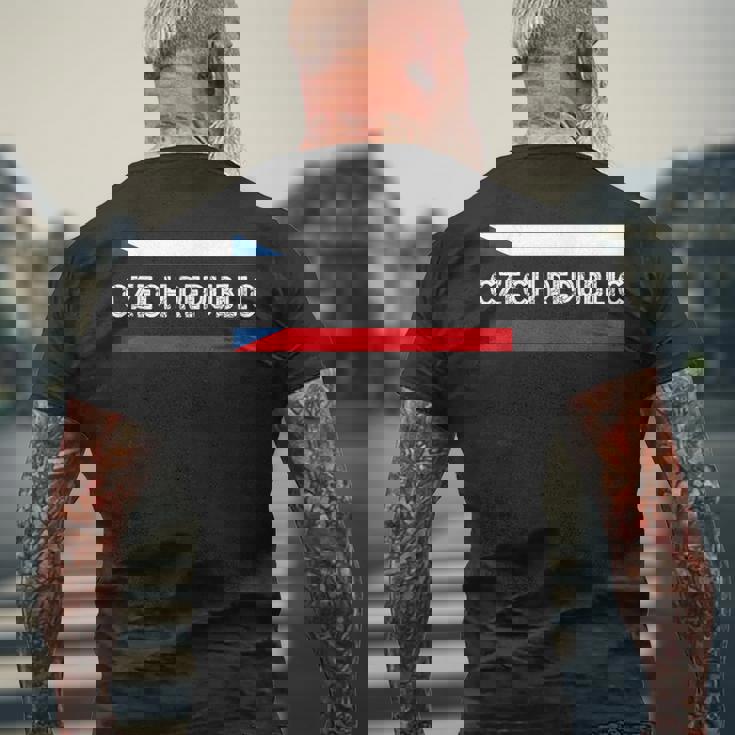 チェコ共和国 国旗 チェコ プライド チェコルーツ チェコ国旗 メンズTシャツ バックプリント 高齢者への贈り物