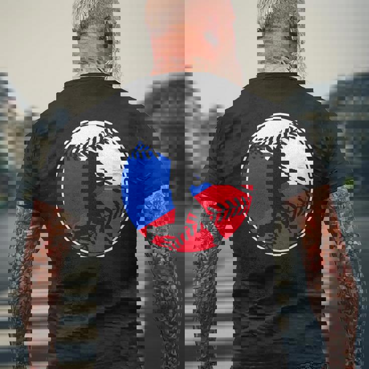 チェコ国旗 野球ヒッター チェコ国旗 メンズTシャツ バックプリント 高齢者への贈り物