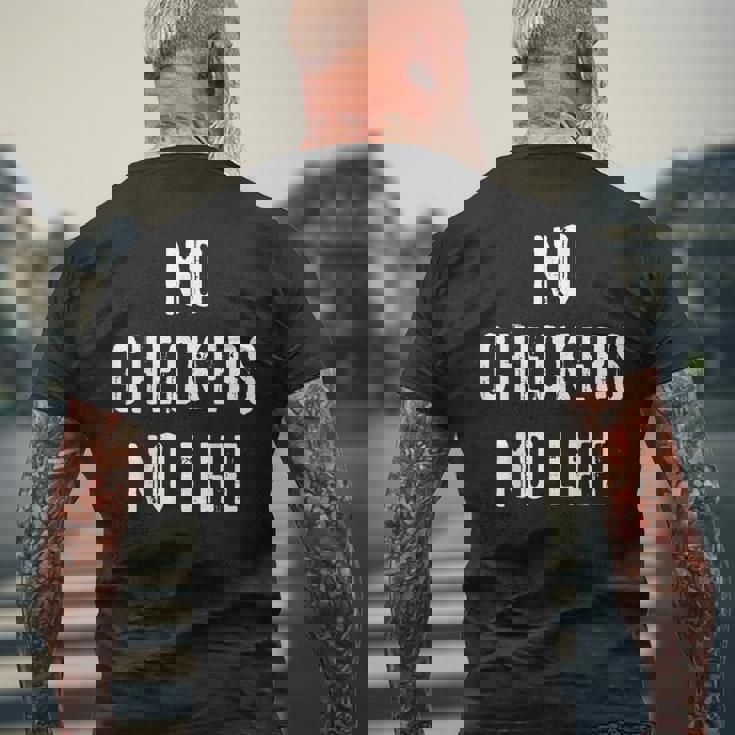 チェッカーズ プレイヤー ボードゲーム愛好家 メンズTシャツ バックプリント 高齢者への贈り物