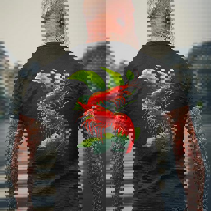 チェリーシュリンプ ブリーダー ネオカラディナ 淡水水族館 エビ メンズTシャツ バックプリント 高齢者への贈り物