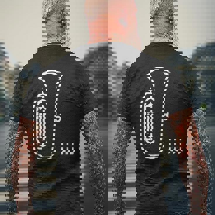 チューバ 楽器 吹奏楽 オーケストラ シンプル 音楽 メンズTシャツ バックプリント 高齢者への贈り物