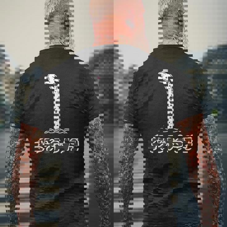 チンアナゴ【どうぶつフレンズ】水族館の生き物 かわいい 面白 動物 メンズTシャツ バックプリント 高齢者への贈り物