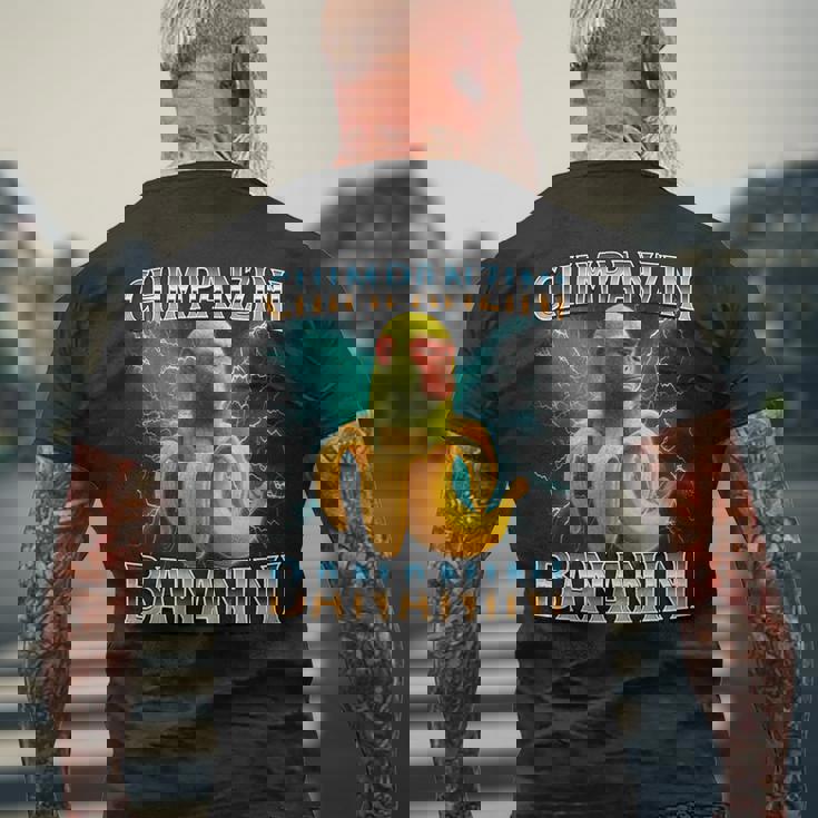 チンパンジーニ バナニーニ イタリアンブレイン 長袖tシャツ メンズTシャツ バックプリント 高齢者への贈り物