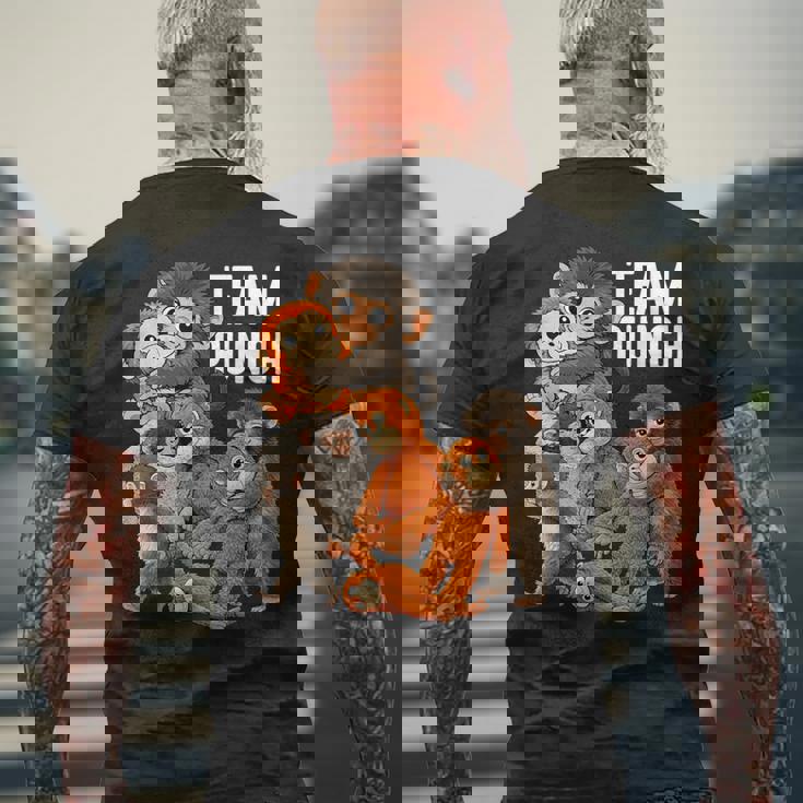 チームパンチ パンチくん 日本 赤ちゃん 猿 かわいい メンズTシャツ バックプリント 高齢者への贈り物